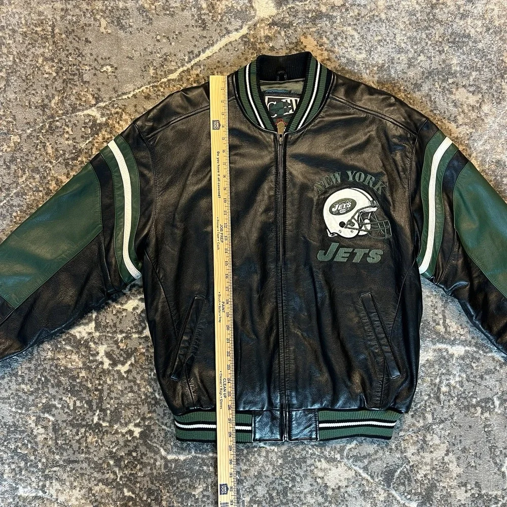 Vintage Carl Banks‎ G-III New York Jets Leather Jacket Size L
